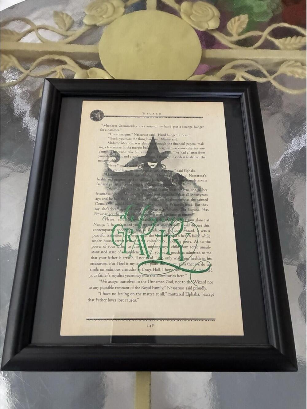 Book Page Art - Framed Defying Gravity - Wicked